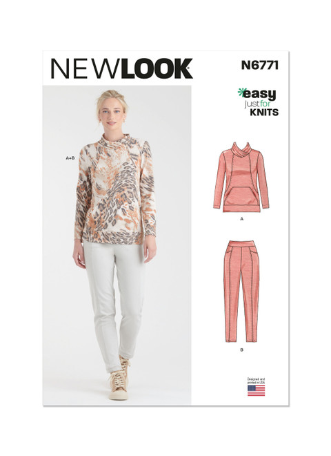 New Look Sewing Pattern Misses' Knit Top and Pants - N6771 - Size - XS-XXL