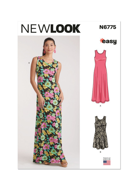 New Look Sewing Pattern Misses' Knit Dress in Two Lengths - N6775 - Size - XS-XXL