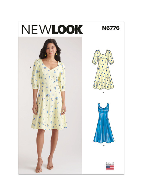 New Look Sewing Pattern Misses' Dress With Sleeve Variations - N6776 - Size - 10-18