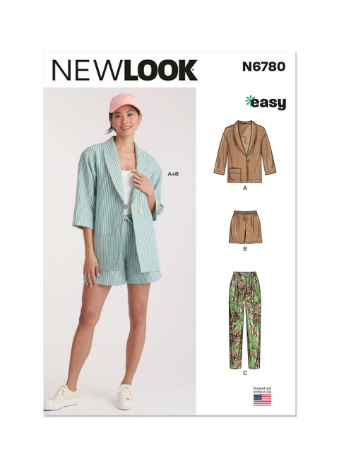 New Look Sewing Pattern Misses' Jacket, Shorts and Pants - N6780 - Size - 10-22
