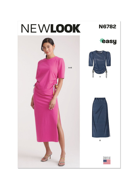 New Look Sewing Pattern Misses' Knit Top and Skirt - N6782 - Size - S-XXL