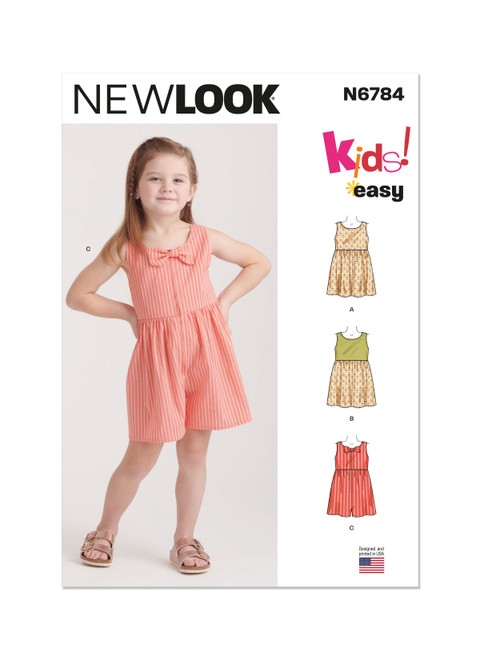 New Look Sewing Pattern Children's Dresses and Romper - N6784 - Size - 3-8