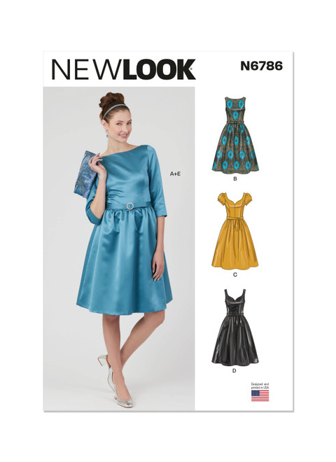 New Look Sewing Pattern Misses' Dresses with Belt and Purse - N6786 - Size - 8-18