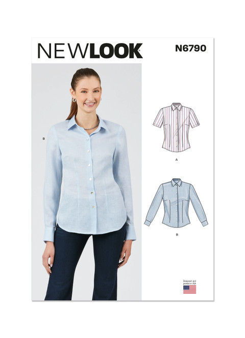 New Look Sewing Pattern Misses' Blouse with Two Sleeve Lengths - N6790 - Size - 6-18