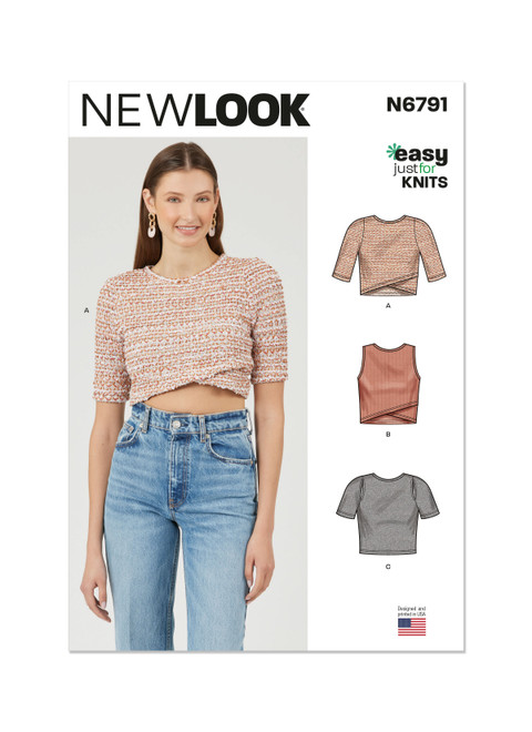 New Look Sewing Pattern Misses' Knit Tops - N6791 - Size - 6-18
