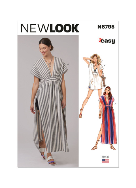 New Look Sewing Pattern Misses' Caftan in Two Lengths - N6795 - Size - S-XXL