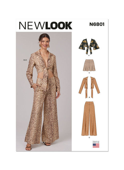 New Look Sewing Pattern Misses' Tops, Shorts and Pants - N6801 - Size - 6-16