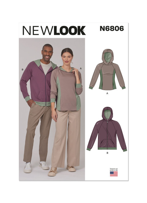 New Look Sewing Pattern Unisex Hoodies - N6806 - Size - S-XXL