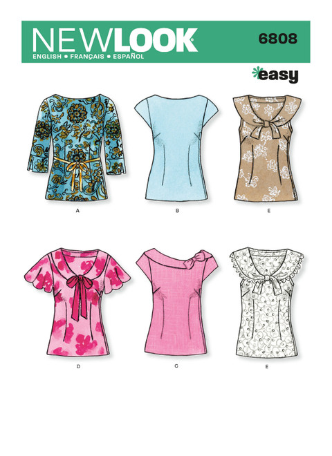 New Look Sewing Pattern Misses' Tops - N6808 - Size - 8-18