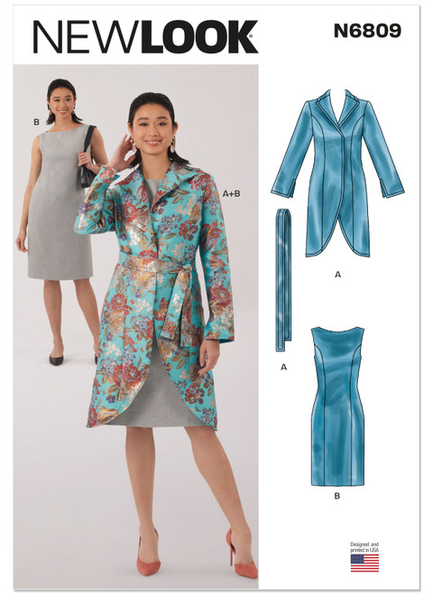 New Look Sewing Pattern Misses' Jacket, Belt and Dress with Petite Lines - N6809 - Size - 8-20