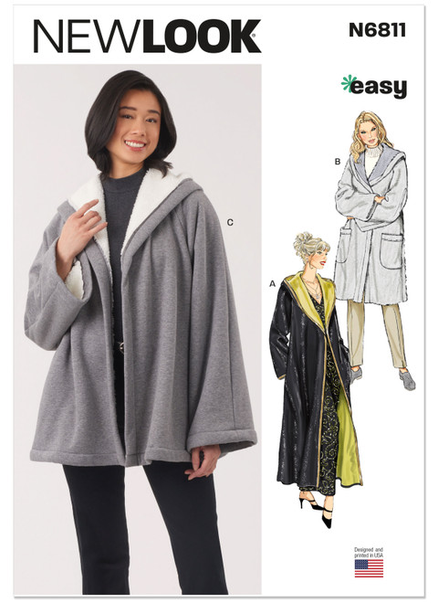 New Look Sewing Pattern Misses' Coat in Two Lengths and Jacket - N6811 - Size - XS-XL