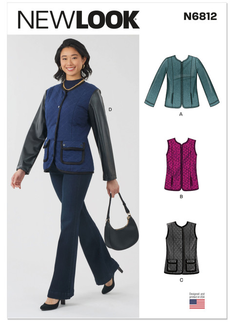New Look Sewing Pattern Misses' Jacket and Vest - N6812 - Size - 10-22