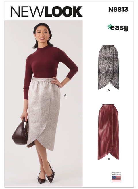 New Look Sewing Pattern Misses' Wrap Skirt in Two Lengths - N6813 - Size - S-XL
