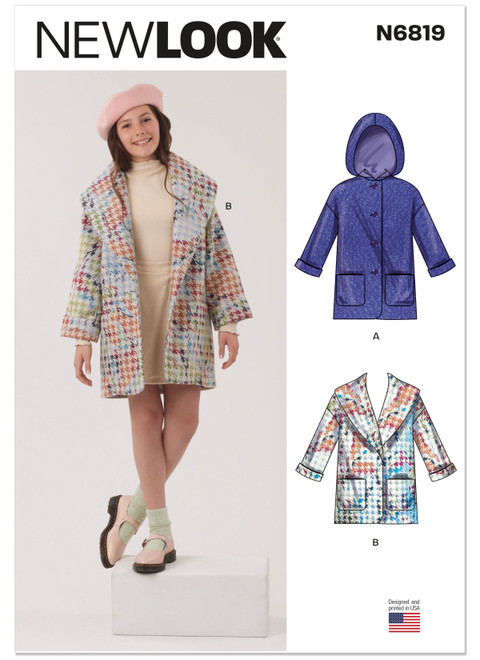 New Look Sewing Pattern Girls' Lined Coats - N6819 - Size - 7-14