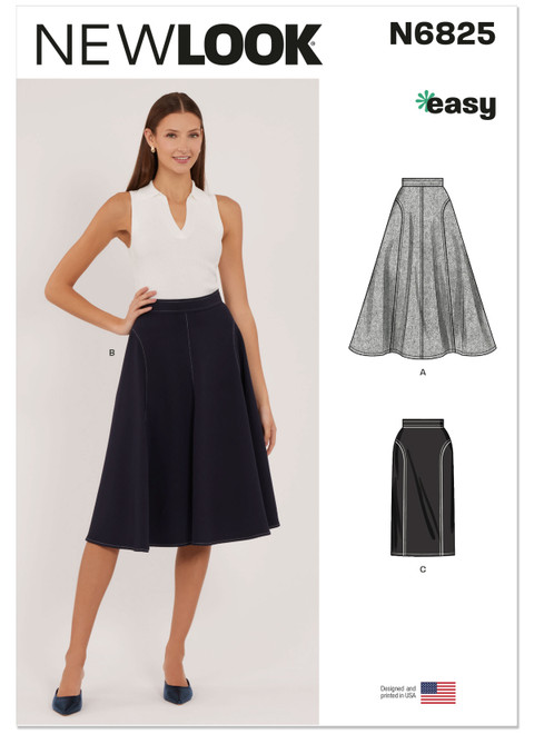 New Look Sewing Pattern Misses' Skirts in Two Lengths - N6825 - Size - 6-16