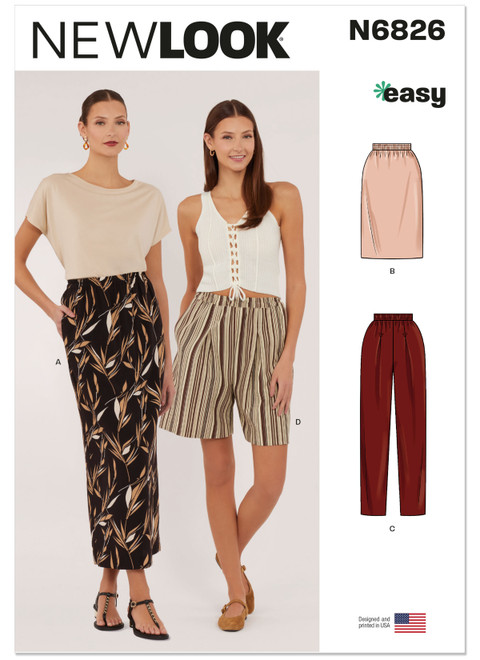 New Look Sewing Pattern Misses' Pants and Shorts - N6826 - Size - 8-18