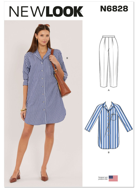New Look Sewing Pattern Misses' Pants and Shirt - N6828 - Size - 10-18