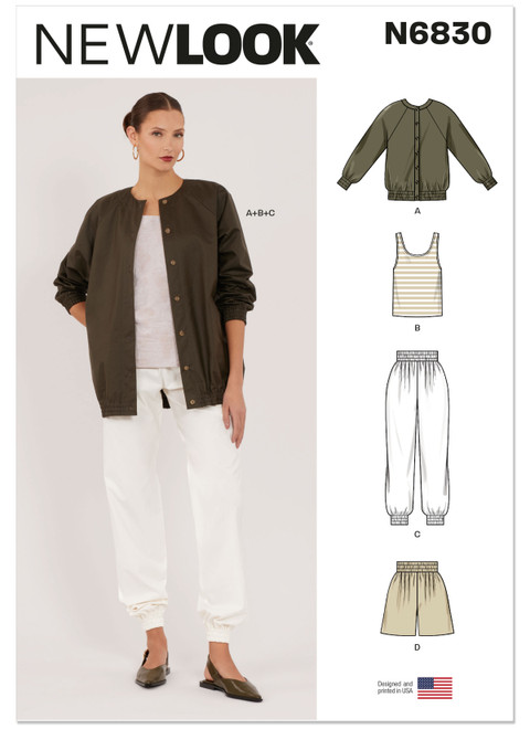New Look Sewing Pattern Misses' Jacket, Top, Pants and Shorts - N6830 - Size - 8-16