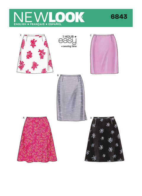 New Look Sewing Pattern Misses' Skirts - N6843 - Size - 8-18