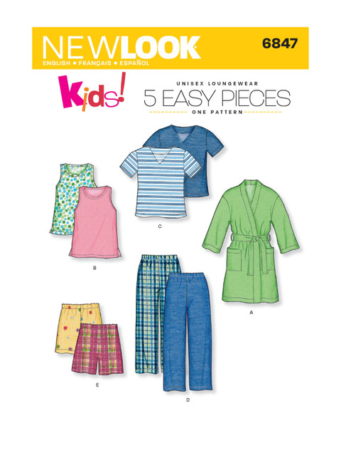 New Look Sewing Pattern Child's Loungewear - N6847 - Size - 3-8