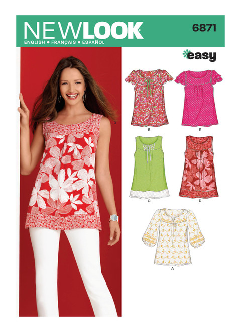 New Look Sewing Pattern Misses' Tops - N6871 - Size - 10-22