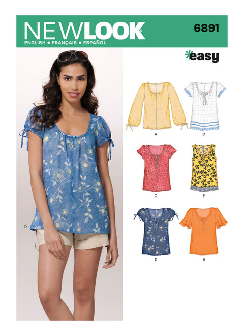 New Look Sewing Pattern Misses' Tops - N6891 - Size - 10-22