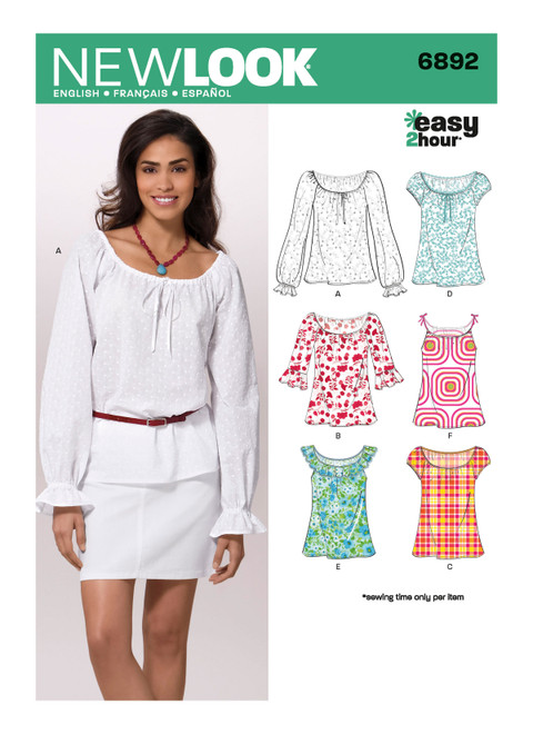 New Look Sewing Pattern Misses' Tops - N6892 - Size - 6-16