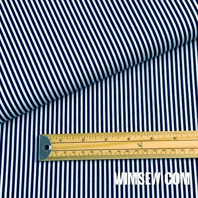 100% Cotton Poplin Navy Stripe 01cp0145navy