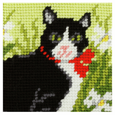 My First Embroidery Kit: Black & White Cat  - ORC.9609