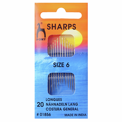 PO1856 Hand Sewing Needles: Sharps: Gold Eye: Size 6