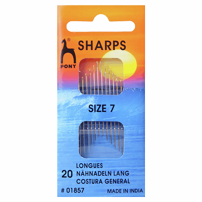 PO1857 Hand Sewing Needles: Sharps: Gold Eye: Size 7