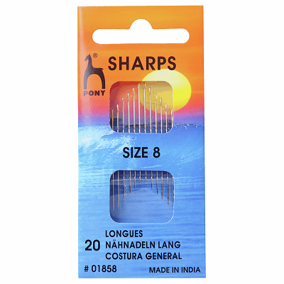 PO1858 Hand Sewing Needles: Sharps: Gold Eye: Size 8