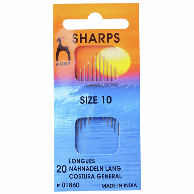 PO1860 Hand Sewing Needles: Sharps: Gold Eye: Size 10