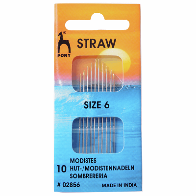 PO2856 Hand Sewing Needles: Straw/Milliners: Gold Eye: Size 6 
