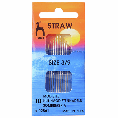 PO2861 Hand Sewing Needles: Straw/Milliners: Gold Eye: Size 3-9
