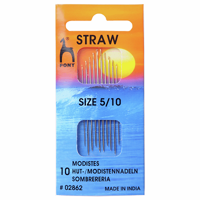 PO2862 Hand Sewing Needles: Straw/Milliners: Gold Eye: Size 5-10 