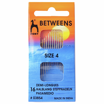 PO3854 Hand Sewing Needles: Betweens: Gold Eye: Size 4