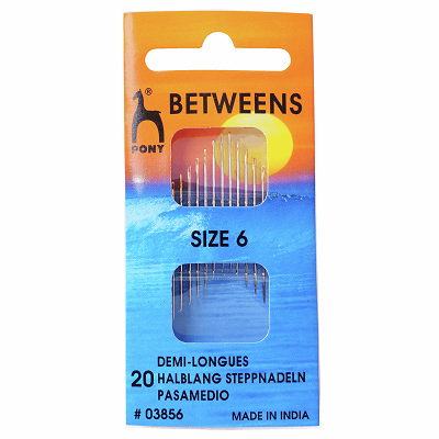 PO3856 Hand Sewing Needles: Betweens: Gold Eye: Size 6