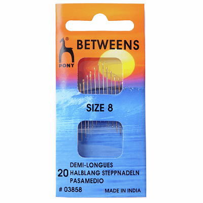 PO3858 Hand Sewing Needles: Betweens: Gold Eye: Size 8