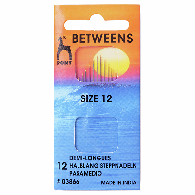 PO3866 Hand Sewing Needles: Betweens: Gold Eye: Size 12