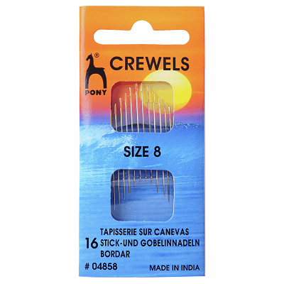 PO4858 Hand Sewing Needles: Crewels: Gold Eye: Size 8