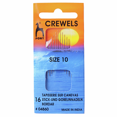 PO4860 Hand Sewing Needles: Crewels: Gold Eye: Size 10
