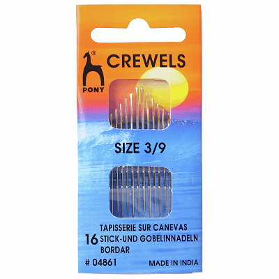 PO4861 Hand Sewing Needles: Crewels: Gold Eye: Size 3-9