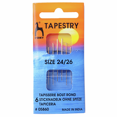 PO5860 Hand Sewing Needles: Gold Eye: Tapestry Size 24-26