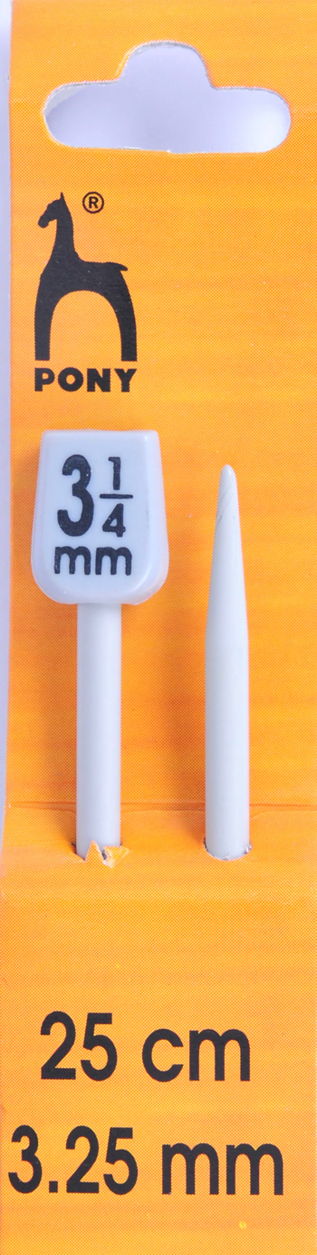 P31606 Pair of 25cm x 3.25mm Pony Knitting Pins