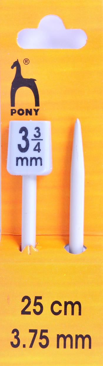 P31608 Pair of 25cm x 3.75mm Pony Knitting Pins