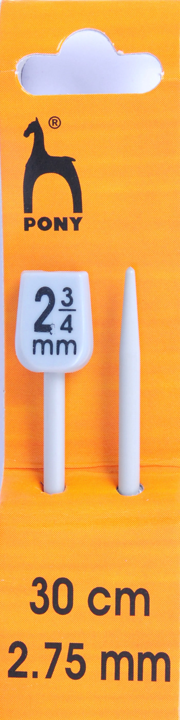 P32604 Pair of 30cm x 2.75mm Pony Knitting Pins