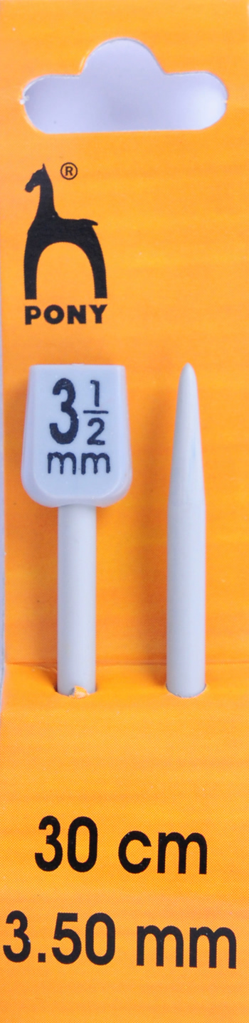 P32607 Pair of 30cm x 3.5mm Pony Knitting Pins