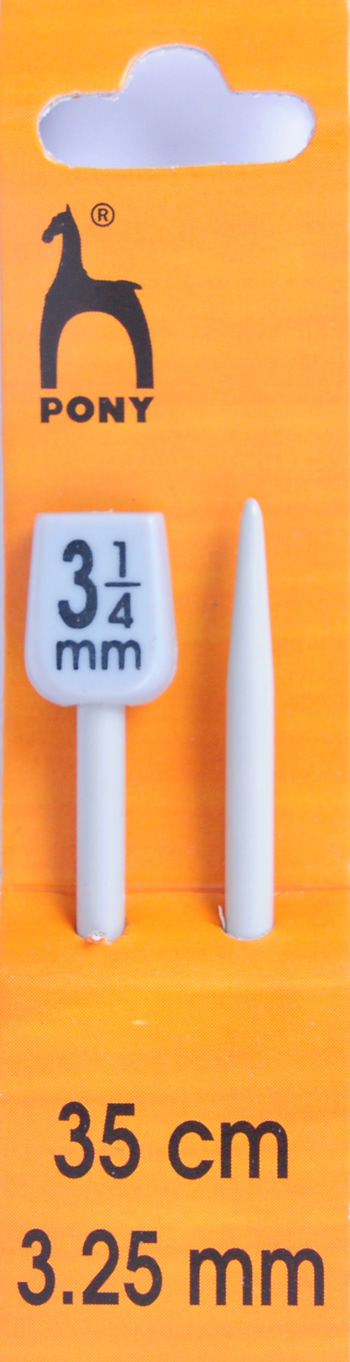 P33606 Pair of 35cm x 3.25mm Pony Knitting Pins