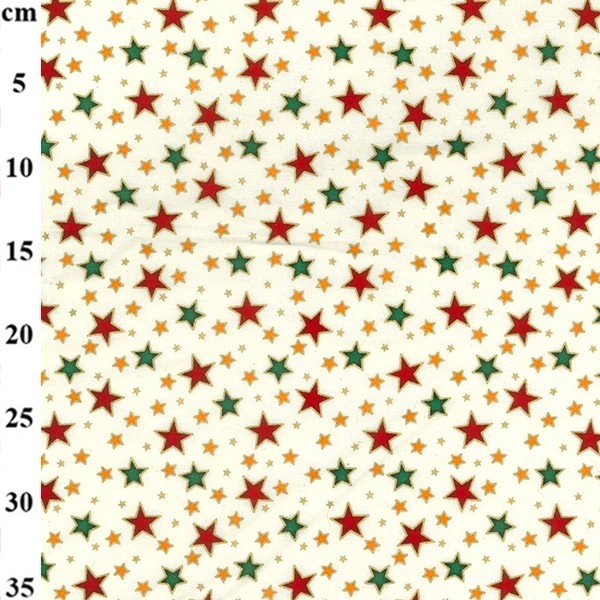 100% Cotton Christmas Print - 01-P352 - Cream
